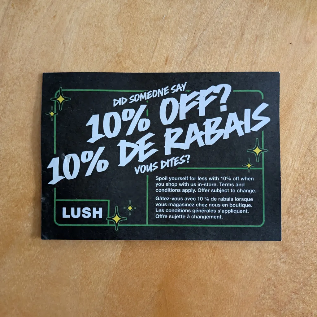 FREE - 10% off Lush coupon photo 1