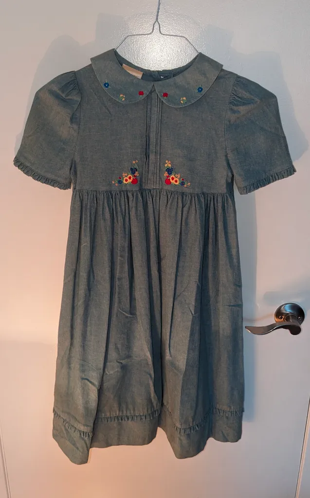 Laura Ashley Girl's Dress, Size 8, Denim Look photo 1