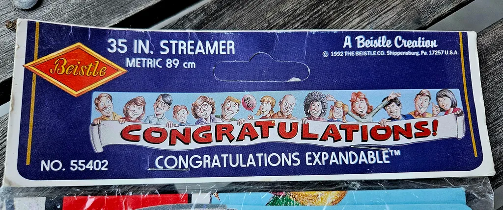 Vintage Beistle Congratulations Streamer Banner photo 1