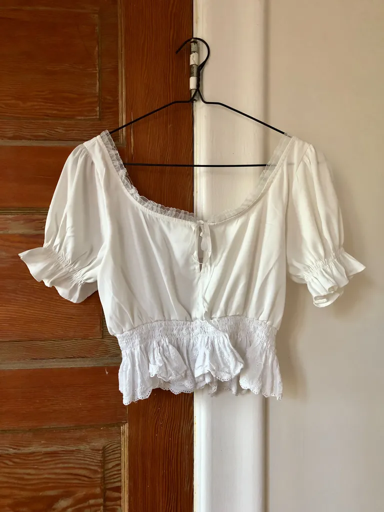White Blouse with Lace Detailing photo 1