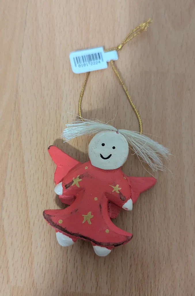 Brand New Cute Wooden Angel Christmas Ornament photo 1