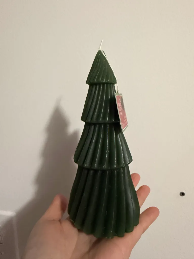 Green tree bougie candle- unscented  photo 1