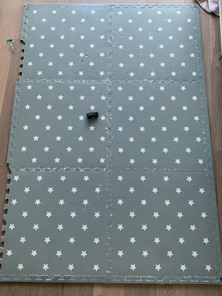 6 Piece Modular Grey Star Play Coco Village Mat - Used photo 1