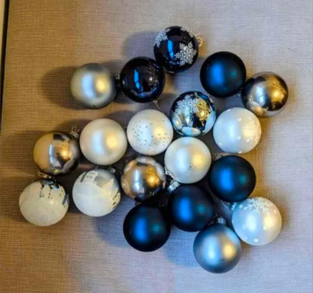 Christmas Ornaments (Blue, Silver and White) photo 1