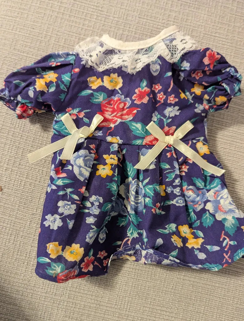 Floral Print Doll Dress with Lace Collar photo 1