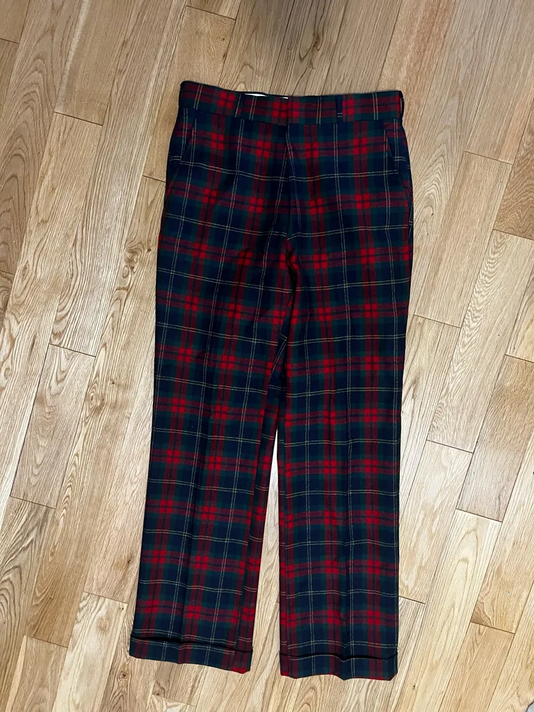 Vintage wool plaid pants photo 1