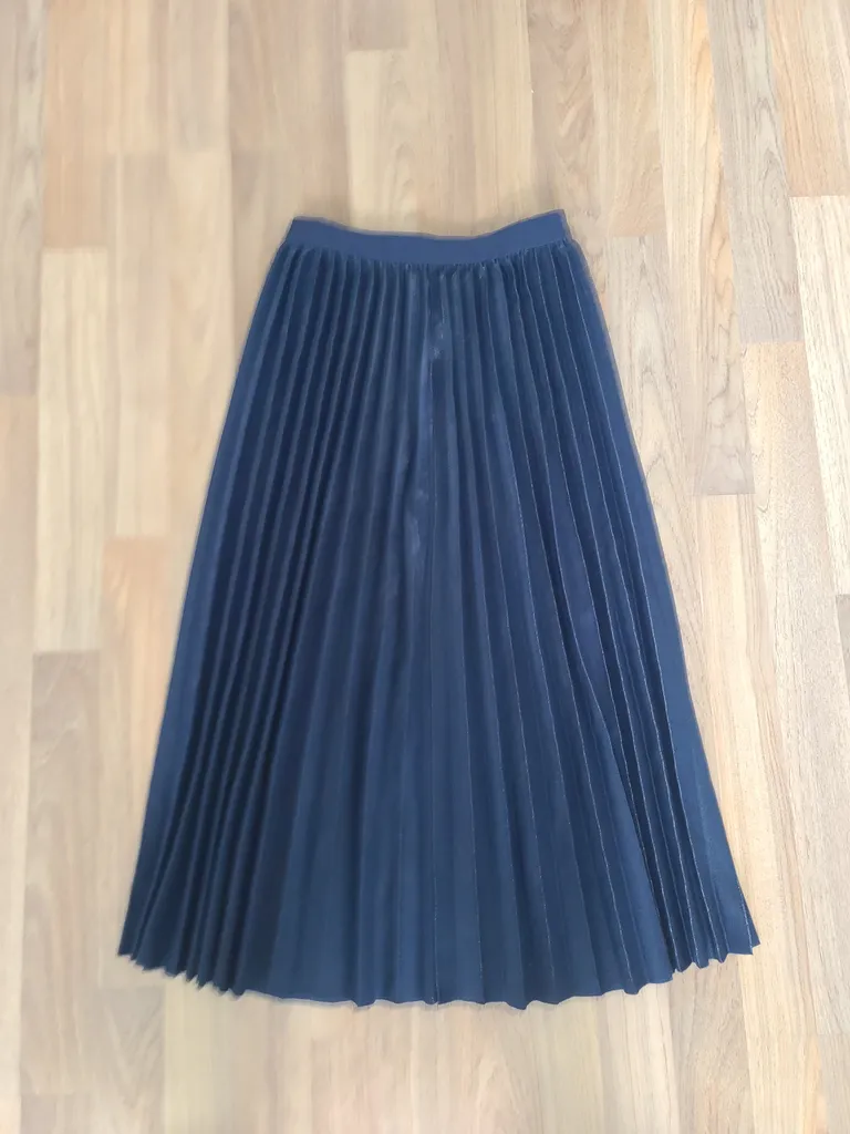 Blue Pleated Midi Skirt  photo 1