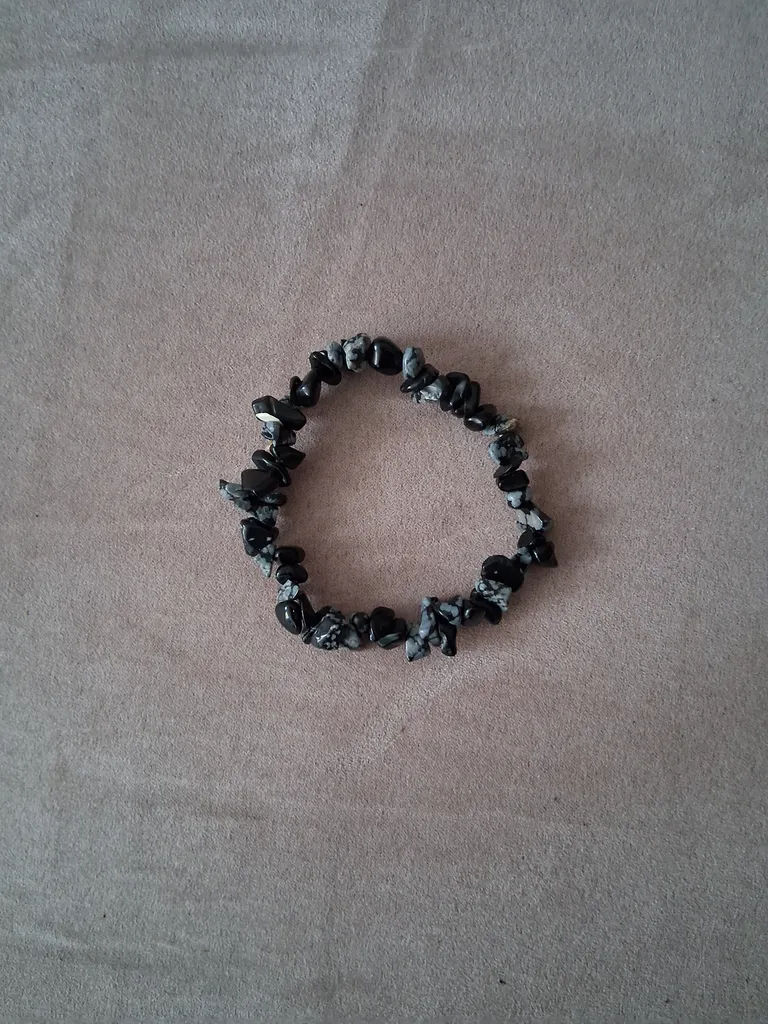 Snowflake obsidian bracelet photo 1