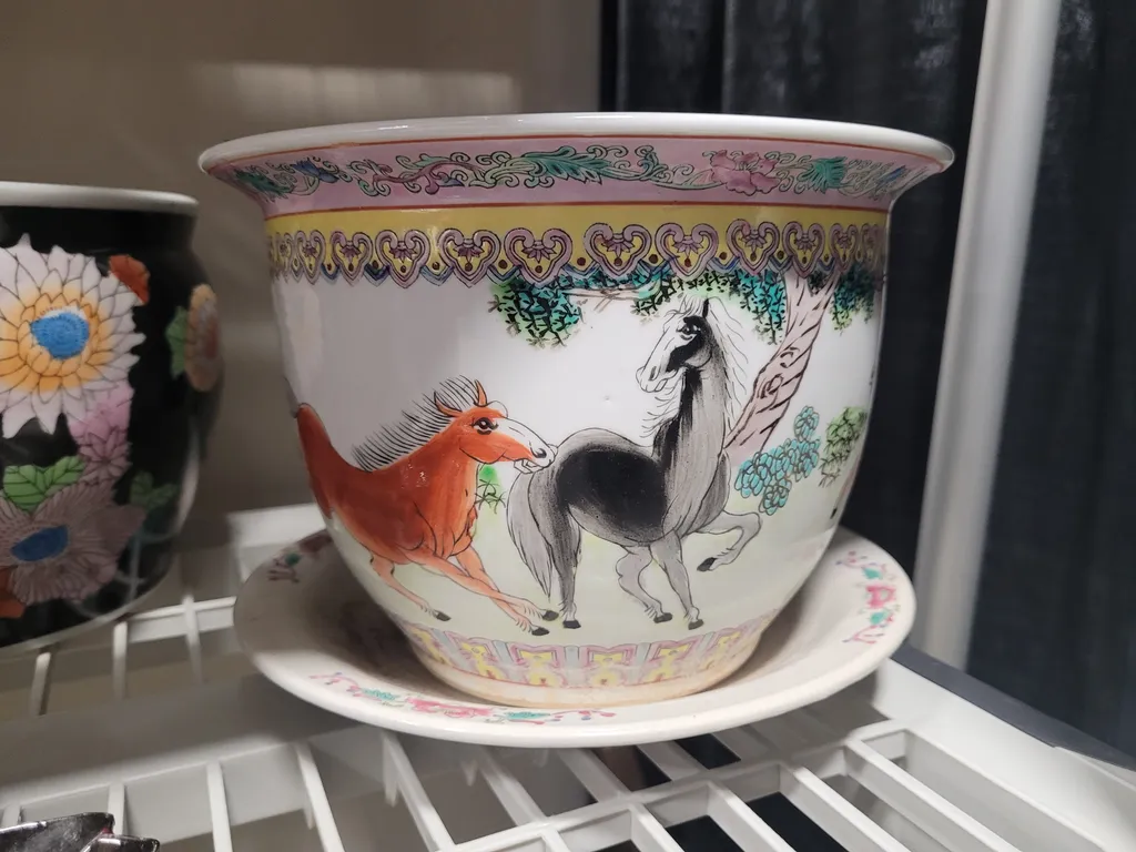 Horse decorated 2 piece planter photo 1