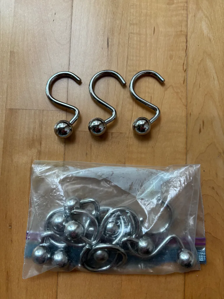 Chrome Shower Curtain Hooks photo 1