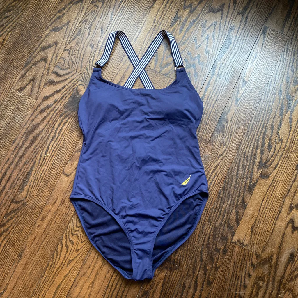 NAUTICA  LARGE BATHING SUIT NAVU BLUE photo 1