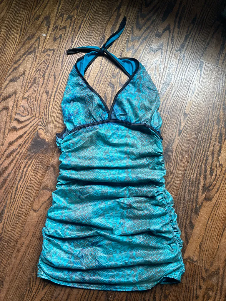 Snake skin Coquette ruched dress size medium photo 1