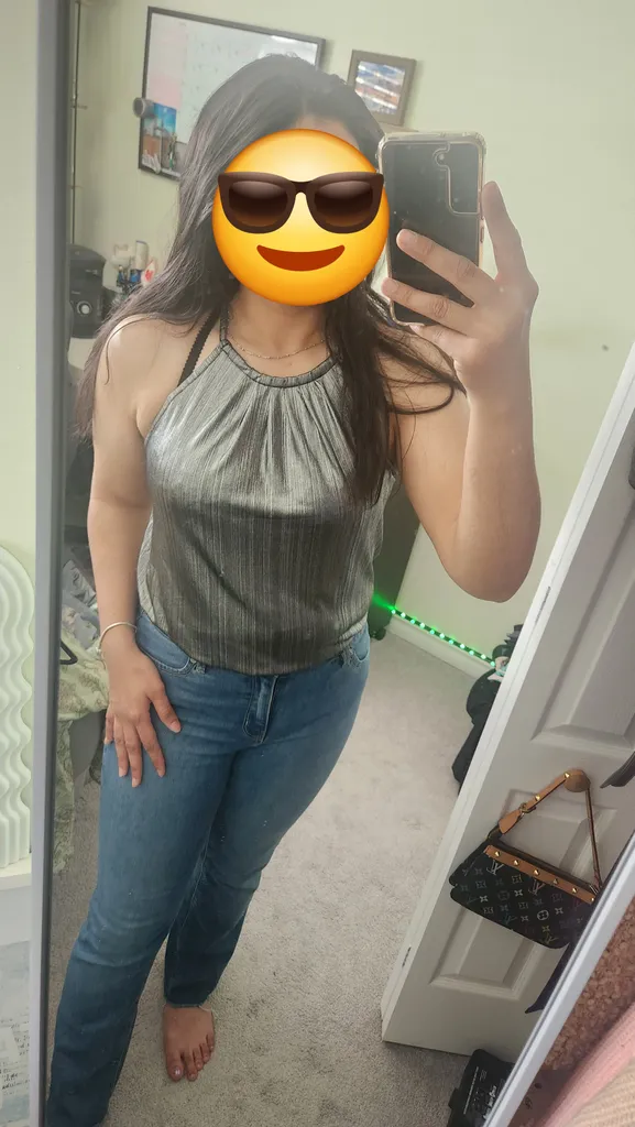 Metallic Halter Necck Blouse  photo 1