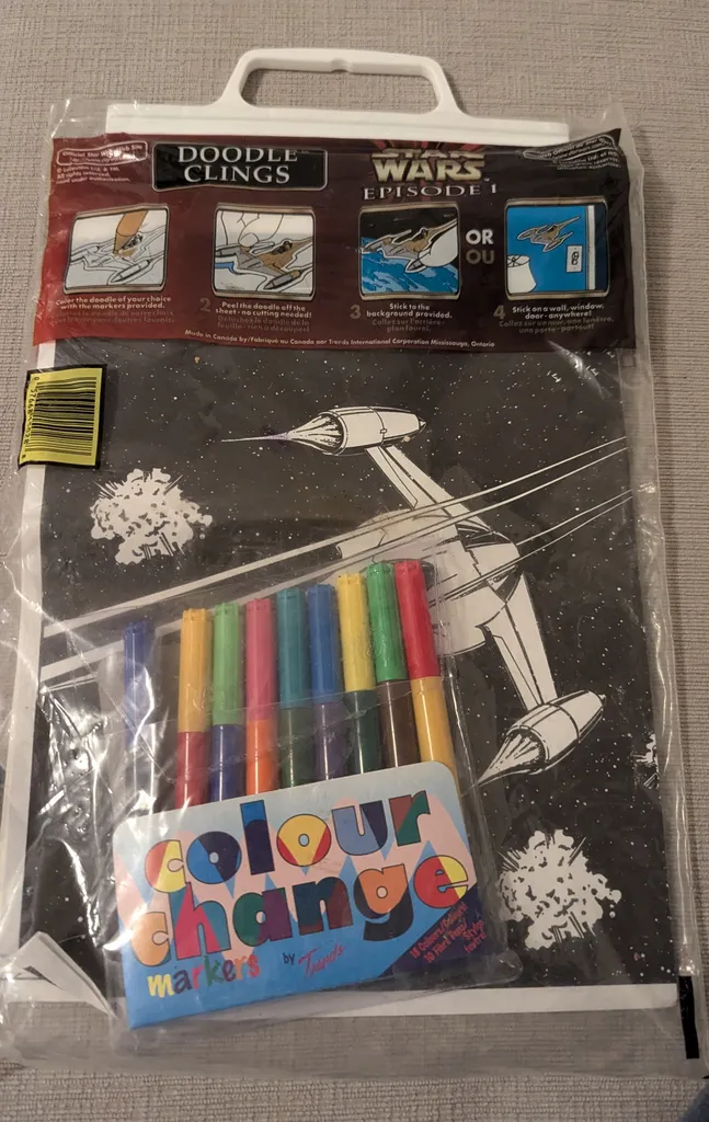 Brand New Star Wars Episode I Doodle Clings with  Markers photo 1