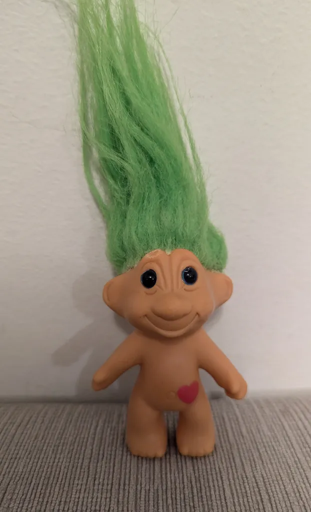 Vintage Green Hair Troll Doll photo 1