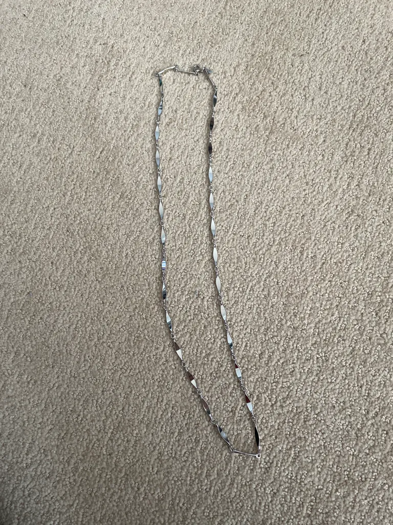 Silver long necklace  photo 1