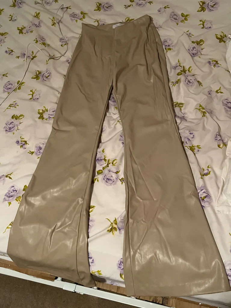 Oak and Fort Leather Beige Pants photo 1