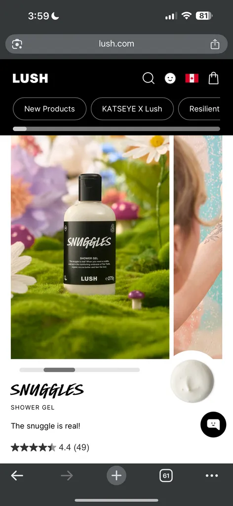 LUSH snuggles body wash 100mL x2 photo 1