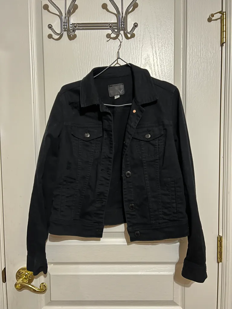 AE Black Denim Jacket photo 1