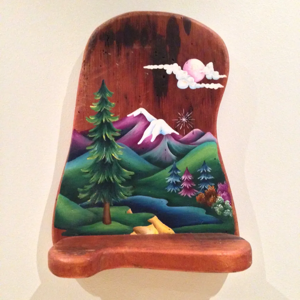 Hand-Painted Wood Art Shelf  photo 1