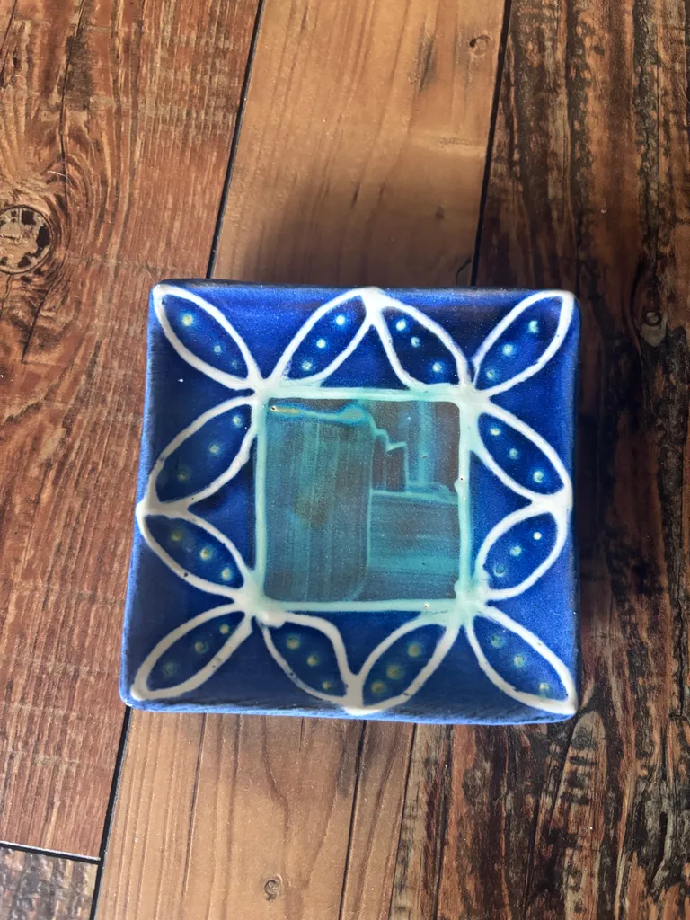 Blue and Green Ceramic Soap Holder photo 1