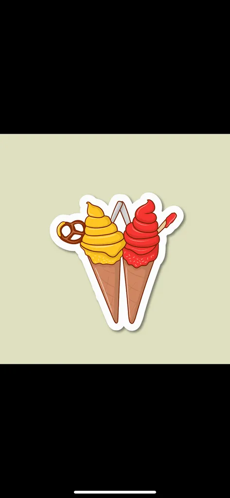 CNE Mustard and ketchup Ice cream Sticker 🍦  photo 1