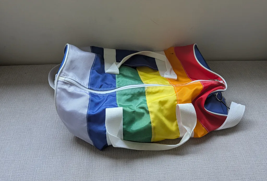Rainbow Striped Duffle Bag photo 1