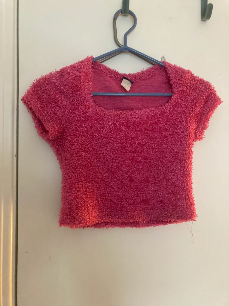 Y2K Vintage Fuzzy Crop Top M photo 1
