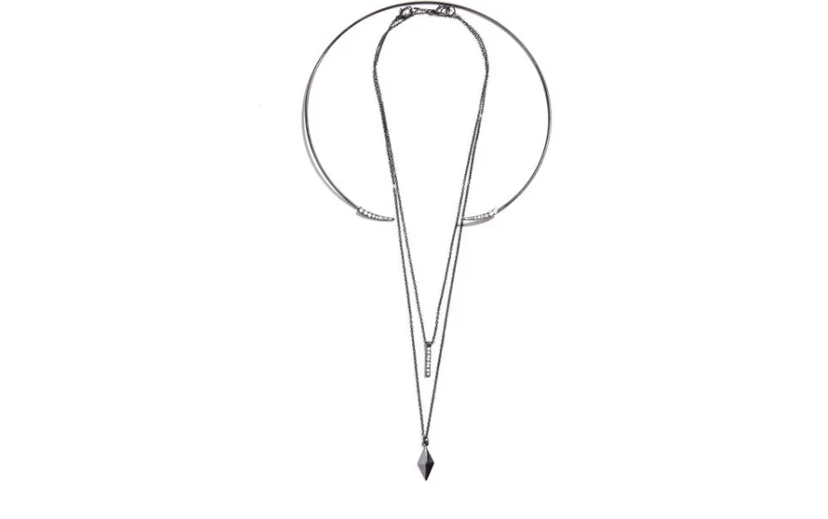 Guess Metallic Hematite-tone Layered Necklace in Gold photo 1