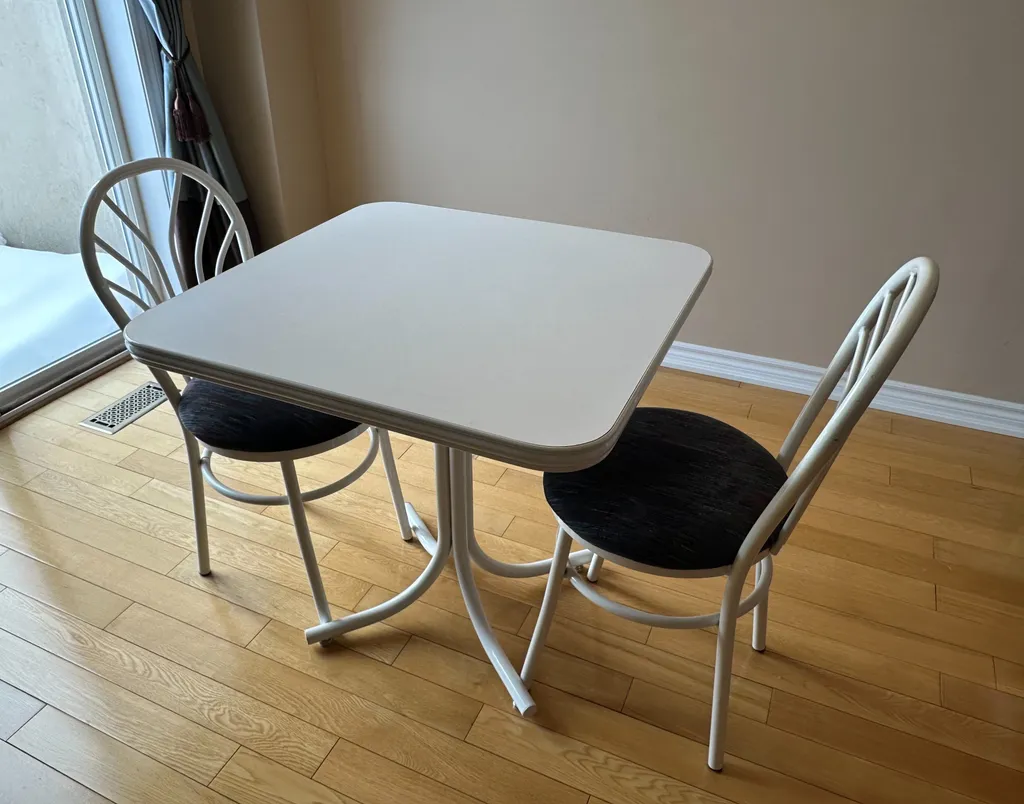 Square Dining Table with Two Chairs, for Condo photo 1