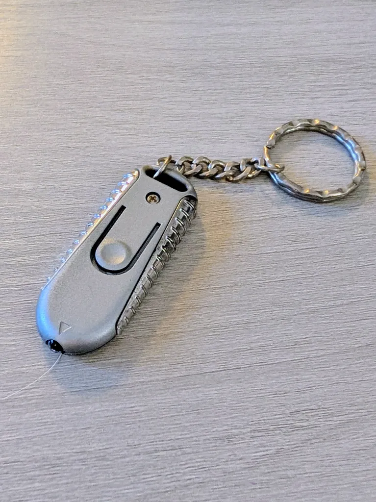 Silver Keychain with Red Laser Pointer Light  photo 1