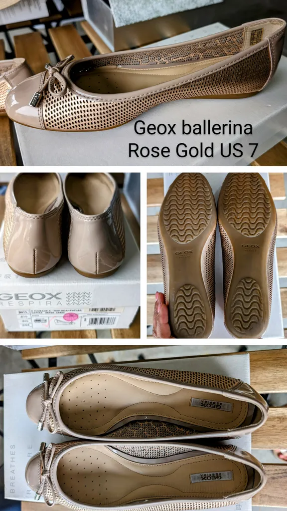 GEOX ballerina flats rose gold size 7 photo 1