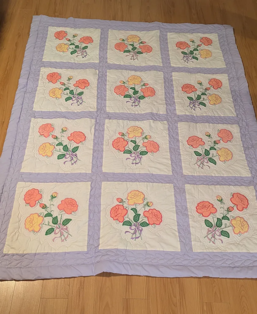 Floral Quilted Blanket photo 1