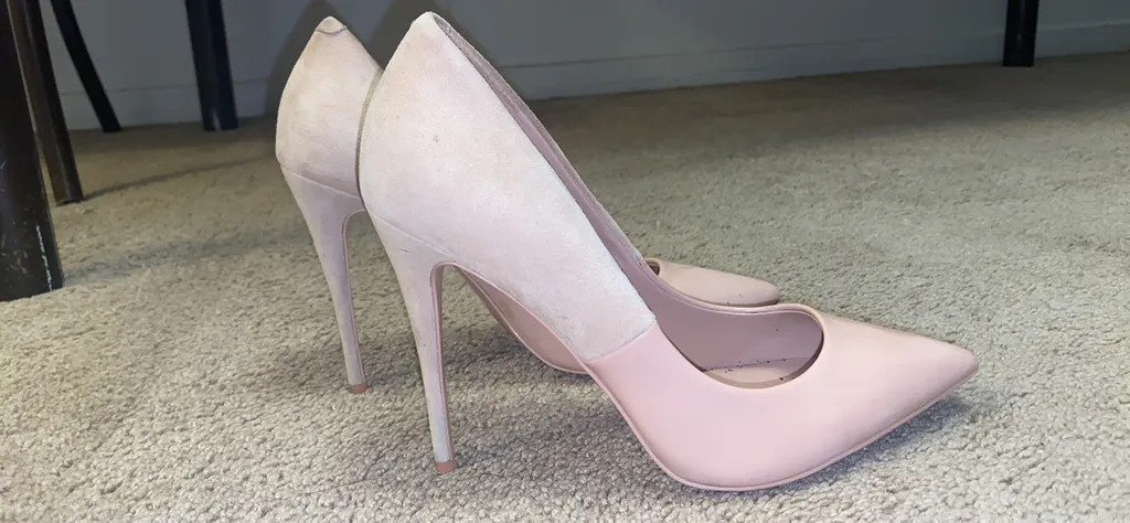 Nude Pink Patent/Suede Heels photo 1