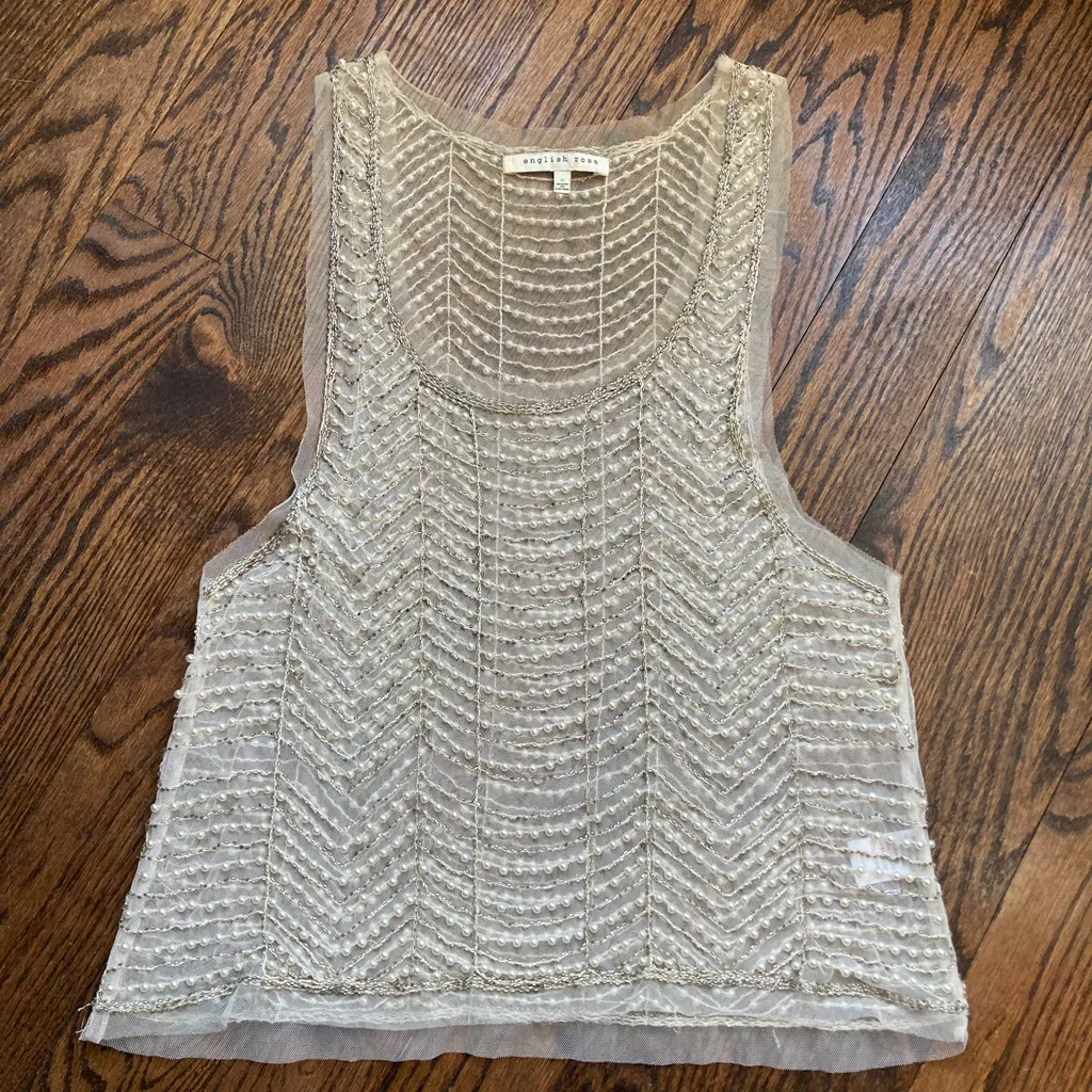 English Rose beaded tank top  photo 1