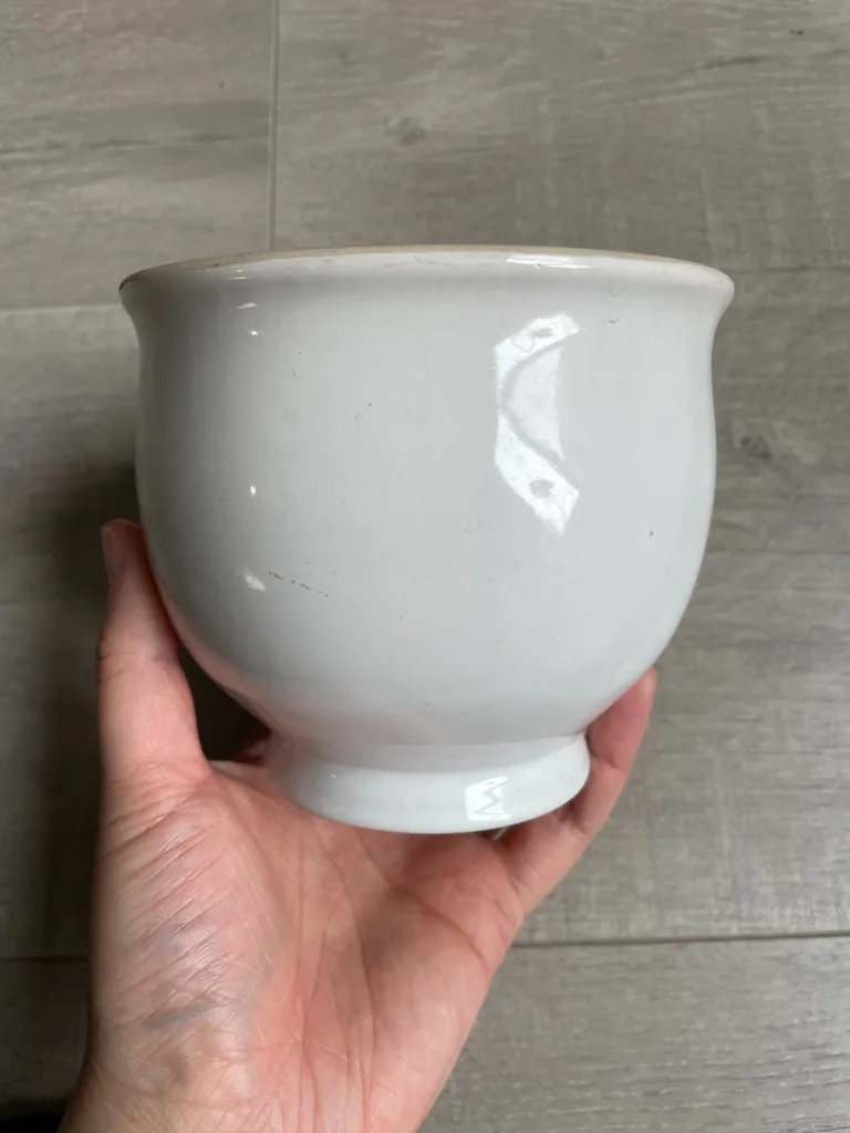 White Ceramic Planter photo 1