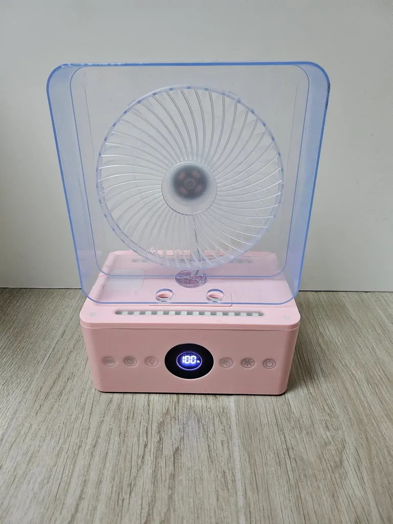 Fan with colorful LED and humidifying mist photo 1
