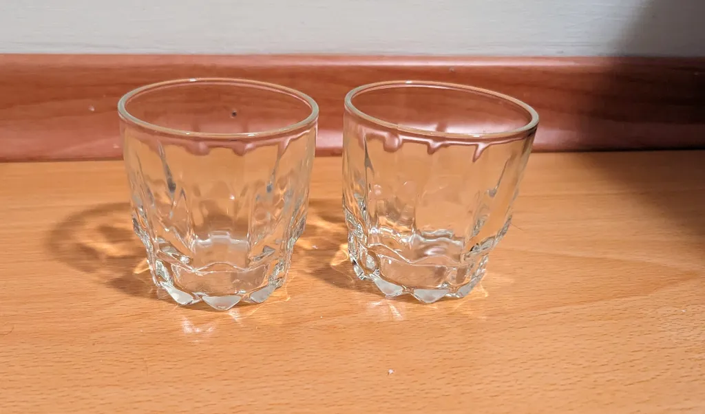 Two Textured Glass Tumblers photo 1