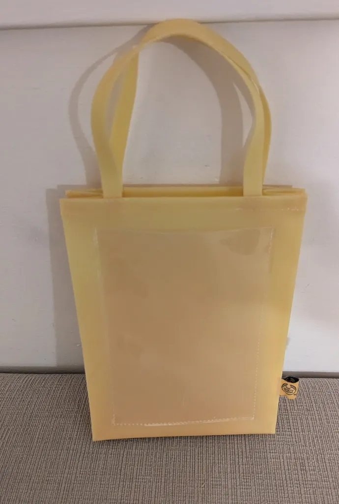 Small Yellow/Orange Clear Plastic Tote Bag photo 1
