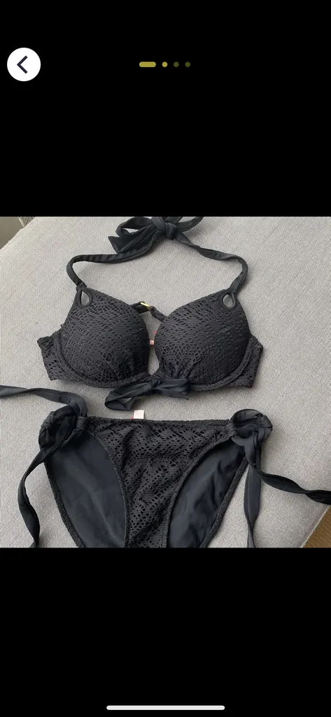 Victoria secret push-up bikini set swimsuit black photo 1