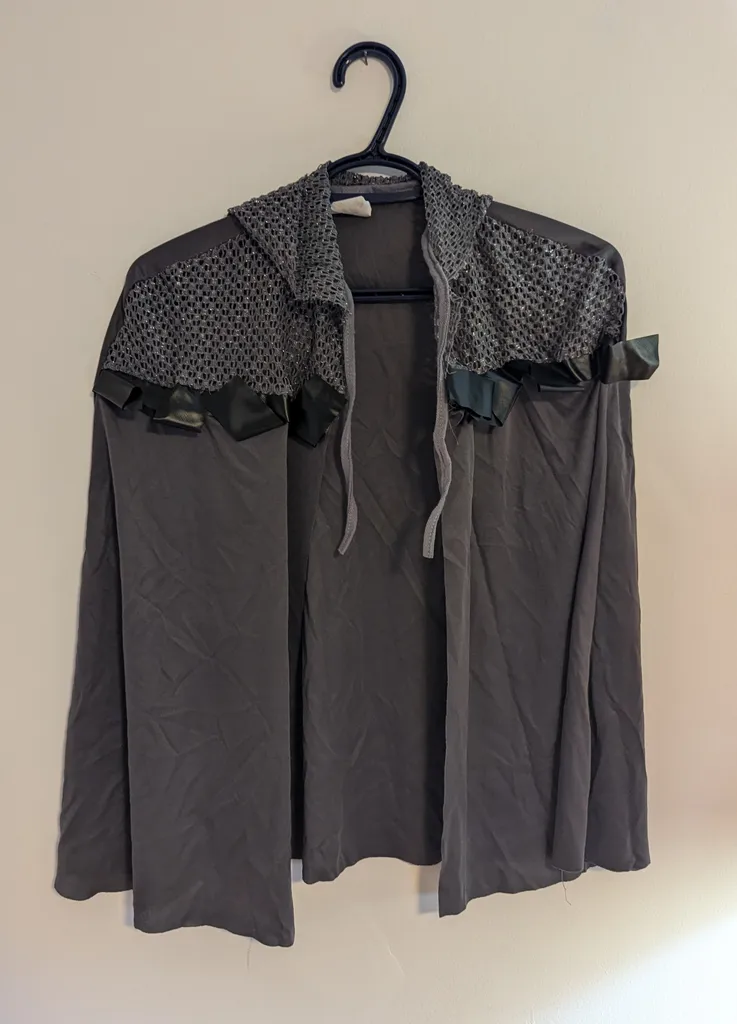 Grey Hooded Cape  Costume photo 1