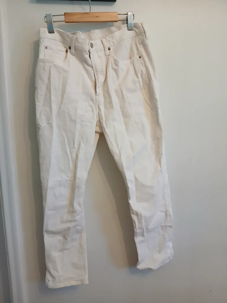 GAP white  corduroy pants - 14 photo 1