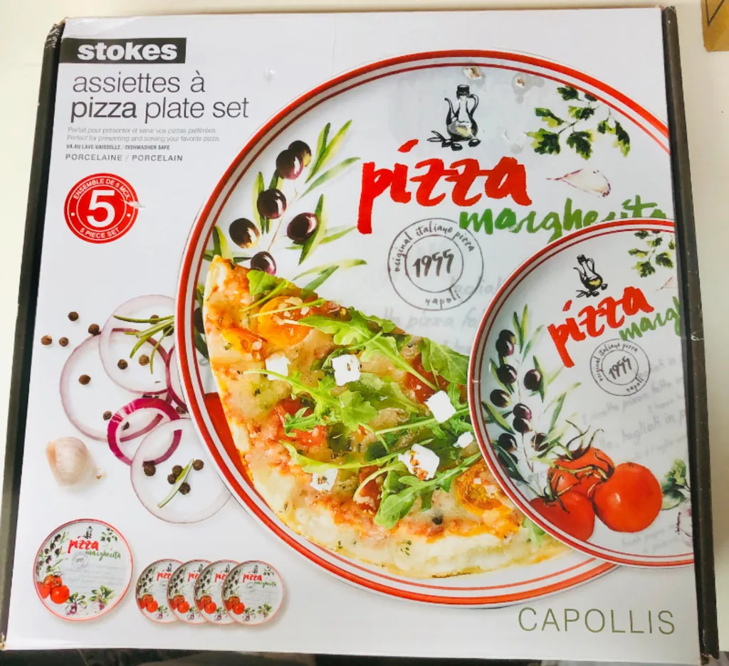 Pizza plate set for four photo 1