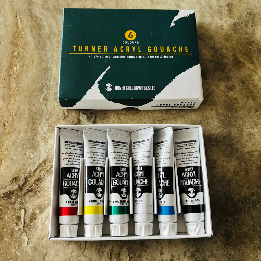 *New* Turner Acrylic Paint Gouache 6 Colour Set photo 1