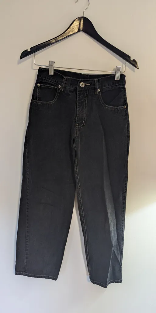 Black Relaxed Fit Jeans - Boys Size 14 photo 1