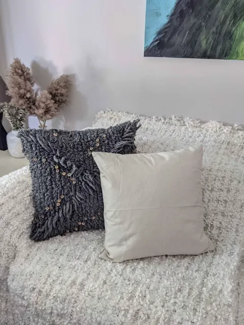 NEW Linen Cushion Covers, 18" photo 1