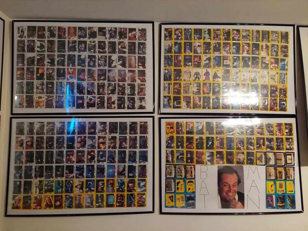 1989 TOPPS BATMAN MOVIE COMPLETE SET SERIES 1 & 2 FRAMED  photo 1