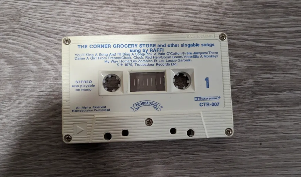 Raffi - The Corner Grocery Store Cassette Tape photo 1