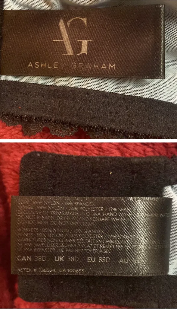 Ashley Graham blue and black lace padded underwire bra 38D photo 1