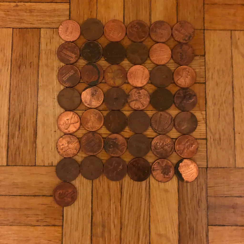 43 American pennies photo 1